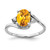 14k White Gold 8x6mm Oval Citrine AA Diamond ring Y2246CI/AA