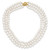 14k 8-9mm White Near Round FW Cultured Pearl 3-Strand Necklace XF552-16