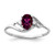 14k White Gold 6x4mm Oval Rhodolite Garnet AA Diamond ring Y2149RG/AA
