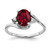 14k White Gold 8x6mm Oval Created Ruby VS Diamond ring Y2246CR/VS