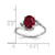 14k White Gold 8x6mm Oval Created Ruby VS Diamond ring Y2246CR/VS