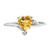 14k White Gold 6mm Heart Citrine A Diamond ring Y2155CI/A