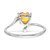 14k White Gold 6mm Heart Citrine A Diamond ring Y2155CI/A