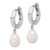 14K White Gold 6-7mm Teardrop White FWC Pearl Hoop Dangle Earrings XFW792E