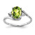14k White Gold 8x6mm Oval Peridot VS Diamond ring Y2246PE/VS