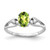 14k White Gold 7x5mm Oval Peridot AAA Diamond ring Y2190PE/AAA