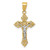 10K Two-tone Small Lacey-edged INRI Crucifix Pendant 10C4386
