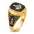 14k Men's Polished, Antiqued and Textured with Onyx Masonic Ring Y4078M