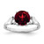 14k White Gold 8mm Garnet ring Y4723GA
