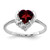 14k White Gold 6mm Heart Garnet A Diamond ring Y2234GA/A