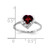 14k White Gold 6mm Heart Garnet A Diamond ring Y2234GA/A
