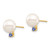 14K 8-8.5mm White Round Freshwater Cultured Pearl Tanzanite Post Earrings XF754E/TZ
