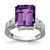 14k White Gold 12x10mm Emerald Cut Amethyst A Diamond ring Y2270AM/A