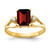 14k 8x6mm Emerald Cut Garnet A Diamond ring Y4749GA/A
