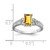 14k White Gold 7x5mm Emerald Cut Citrine AA Diamond ring Y2266CI/AA