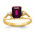 14k 8x6mm Emerald Cut Rhodolite Garnet A Diamond ring Y4749RG/A