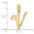 14K Script Letter V Initial Pendant YC1540V