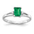 14k White Gold 6x4mm Emerald Cut Emerald A Diamond ring Y4762E/A
