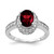 14k White Gold 8x6mm Oval Garnet VS Diamond ring Y4420GA/VS