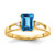 14k 7x5mm Emerald Cut Blue Topaz A Diamond ring Y4757BT/A