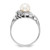 14k White Gold 6mm FW Cultured Pearl AAA Diamond Ring Y4316PL/AAA