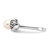 14k White Gold 6mm FW Cultured Pearl AAA Diamond Ring Y4316PL/AAA
