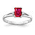 14k White Gold 6x4mm Emerald Cut Ruby A Diamond ring Y4762R/A