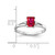 14k White Gold 6x4mm Emerald Cut Ruby A Diamond ring Y4762R/A