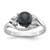 14k White Gold 6mm Black FW Cultured Pearl AAA Diamond ring Y4362BP/AAA