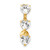 10k 5mm CZ Heart Belly Dangle 10BD112