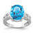 14k White Gold 12x10mm Oval Blue Topaz VS Diamond ring Y2271BT/VS