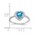 14k White Gold 6mm Heart Blue Topaz AAA Diamond ring Y4438BT/AAA