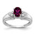 14k White Gold 7x5mm Oval Rhodolite Garnet AA Diamond ring Y4450RG/AA