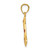 14k Yellow Gold Dog Bone with Red Enamel Paw Prints Pendant YC1104