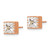 10k Tiara Collection 7mm Rose Gold Polished Square CZ Earrings 10YC405R
