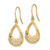 14k Polished Floral Teardrop Shepherd Hook Earrings YE1804