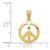 14k Polished Peace Sign Circle Pendant YC815