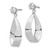 14k White Gold Polished Oval Dangle with CZ Stud Earring Jackets YE1485