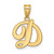 14KY Script Letter D Initial Pendant YC993D