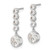 14K White Gold CZ Post Dangle Earrings YE2018