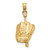 10K Polished 3-D Glove/Bat/Ball Baseball Pendant 10C2656