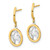 14K Polished White Rhodium Earth Dangle Earrings YE2114