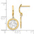 14K Polished White Rhodium Earth Dangle Earrings YE2114