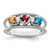 Sterling Silver Rhodium-plated Synthetic Family Jewelry Ring XMR65/3SS-5
