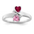 Sterling Silver Rhodium-plated Imitation and Diamond Couple Ring XMR70/2SS-10