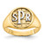 Sterling Silver/Gold-plated Textured Monogram Signet Ring XNR45GP