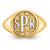 Sterling Silver/Gold-plated Textured Monogram Signet Ring XNR45GP
