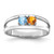 Sterling Silver Rhodium-plated Synthetic 2 Stone Mother's Ring XMR7/2SS-6