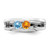 Sterling Silver Rhodium-plated Synthetic 2 Stone Mother's Ring XMR7/2SS-6
