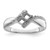 Sterling Silver Rhodium-plated Synthetic 2 Stone Mother's Ring XMR67/2SS-10